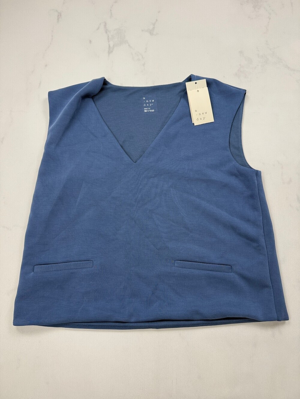 A New Day Vest Blue Modern Classic Minimalist - Womens Medium